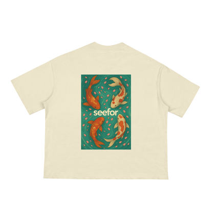 Classic Boxy Seefor Japanese Koi Fish Tee - 230 GSM